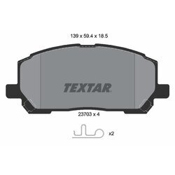 Sada brzdových platničiek kotúčovej brzdy TEXTAR 2370301