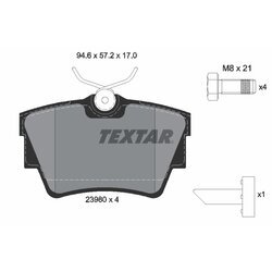 Sada brzdových platničiek kotúčovej brzdy TEXTAR 2398001
