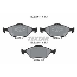 Sada brzdových platničiek kotúčovej brzdy TEXTAR 2402201