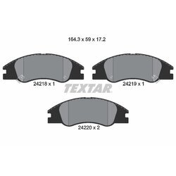 Sada brzdových platničiek kotúčovej brzdy TEXTAR 2421801