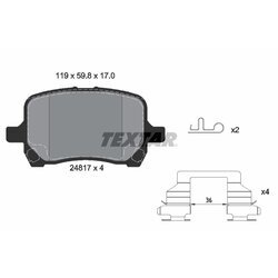 Sada brzdových platničiek kotúčovej brzdy TEXTAR 2481701