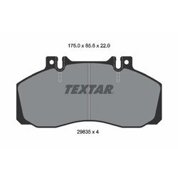 Sada brzdových platničiek kotúčovej brzdy TEXTAR 2983506 - obr. 1