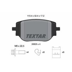 Sada brzdových platničiek kotúčovej brzdy TEXTAR 2062501