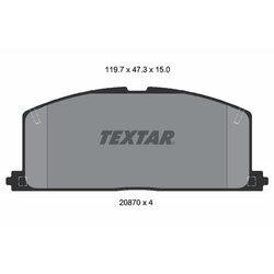 Sada brzdových platničiek kotúčovej brzdy TEXTAR 2087001