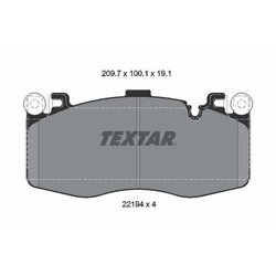Sada brzdových platničiek kotúčovej brzdy TEXTAR 2219401