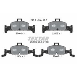 Sada brzdových platničiek kotúčovej brzdy TEXTAR 2240201