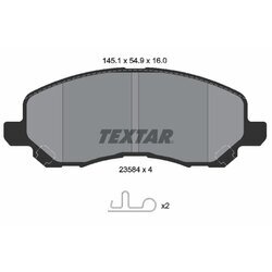 Sada brzdových platničiek kotúčovej brzdy TEXTAR 2358401