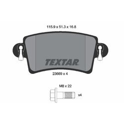 Sada brzdových platničiek kotúčovej brzdy TEXTAR 2366901