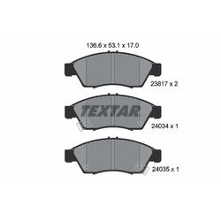 Sada brzdových platničiek kotúčovej brzdy TEXTAR 2381701