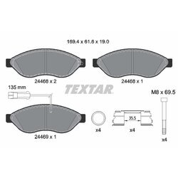 Sada brzdových platničiek kotúčovej brzdy TEXTAR 2446807 - obr. 2