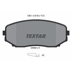 Sada brzdových platničiek kotúčovej brzdy TEXTAR 2454401