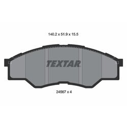 Sada brzdových platničiek kotúčovej brzdy TEXTAR 2456701