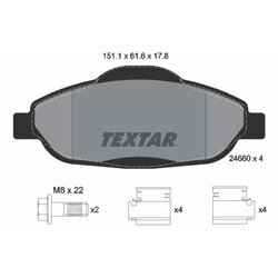 Sada brzdových platničiek kotúčovej brzdy TEXTAR 2466001