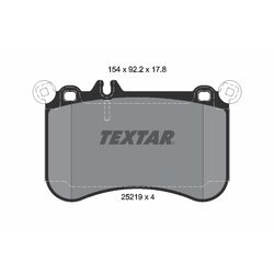 Sada brzdových platničiek kotúčovej brzdy TEXTAR 2521901