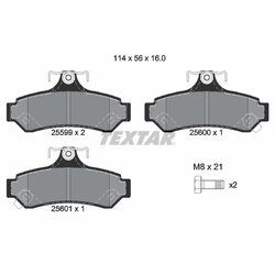 Sada brzdových platničiek kotúčovej brzdy TEXTAR 2559901