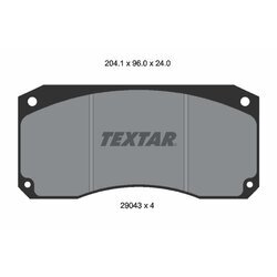 Sada brzdových platničiek kotúčovej brzdy TEXTAR 2904303 - obr. 1
