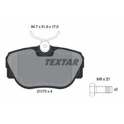 Sada brzdových platničiek kotúčovej brzdy TEXTAR 2117302