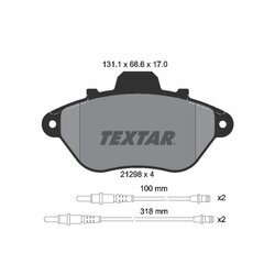 Sada brzdových platničiek kotúčovej brzdy TEXTAR 2129802