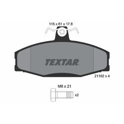 Sada brzdových platničiek kotúčovej brzdy TEXTAR 2166201