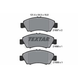 Sada brzdových platničiek kotúčovej brzdy TEXTAR 2169701