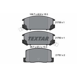 Sada brzdových platničiek kotúčovej brzdy TEXTAR 2175901