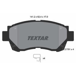 Sada brzdových platničiek kotúčovej brzdy TEXTAR 2179101