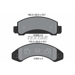 Sada brzdových platničiek kotúčovej brzdy TEXTAR 2183001