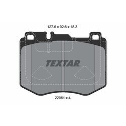 Sada brzdových platničiek kotúčovej brzdy TEXTAR 2206103