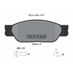 Sada brzdových platničiek kotúčovej brzdy TEXTAR 2342301