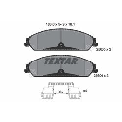 Sada brzdových platničiek kotúčovej brzdy TEXTAR 2560501