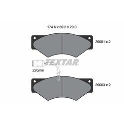 Sada brzdových platničiek kotúčovej brzdy TEXTAR 2900102 - obr. 1