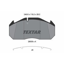 Sada brzdových platničiek kotúčovej brzdy TEXTAR 2903007 - obr. 1