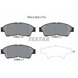 Sada brzdových platničiek kotúčovej brzdy TEXTAR 2160101