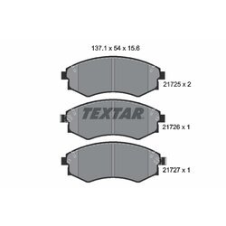 Sada brzdových platničiek kotúčovej brzdy TEXTAR 2172502
