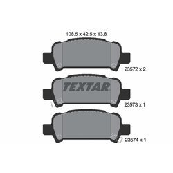 Sada brzdových platničiek kotúčovej brzdy TEXTAR 2357202