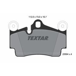 Sada brzdových platničiek kotúčovej brzdy TEXTAR 2369402