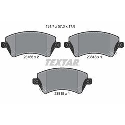 Sada brzdových platničiek kotúčovej brzdy TEXTAR 2376601