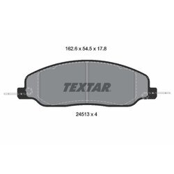 Sada brzdových platničiek kotúčovej brzdy TEXTAR 2451301