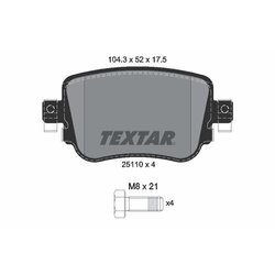 Sada brzdových platničiek kotúčovej brzdy TEXTAR 2511001