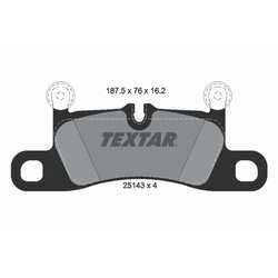 Sada brzdových platničiek kotúčovej brzdy TEXTAR 2514301