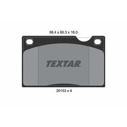Sada brzdových platničiek kotúčovej brzdy TEXTAR 2015302