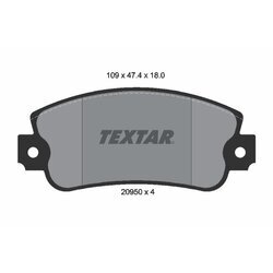 Sada brzdových platničiek kotúčovej brzdy TEXTAR 2095005