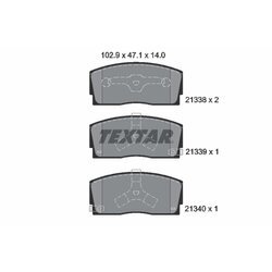Sada brzdových platničiek kotúčovej brzdy TEXTAR 2133801