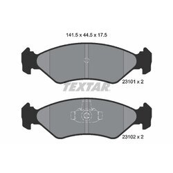 Sada brzdových platničiek kotúčovej brzdy TEXTAR 2310101