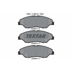 Sada brzdových platničiek kotúčovej brzdy TEXTAR 2344201