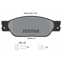 Sada brzdových platničiek kotúčovej brzdy TEXTAR 2347001