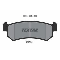 Sada brzdových platničiek kotúčovej brzdy TEXTAR 2407101