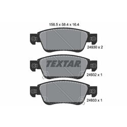 Sada brzdových platničiek kotúčovej brzdy TEXTAR 2493001