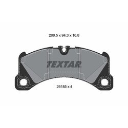 Sada brzdových platničiek kotúčovej brzdy TEXTAR 2618501