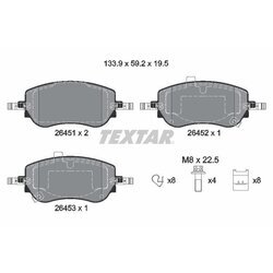 Sada brzdových platničiek kotúčovej brzdy TEXTAR 2645101